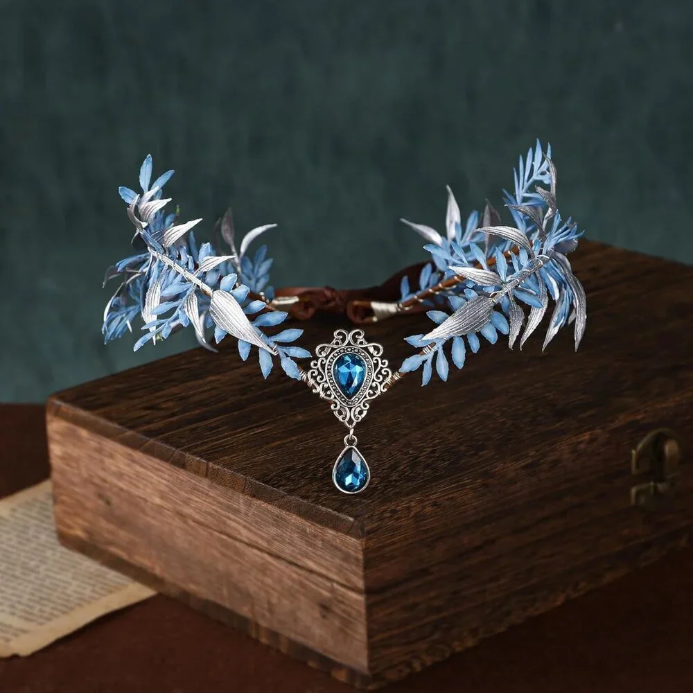 Woodland Elf Floral Crown Headband Women's Fairy Fantasy Halloween Cosplay